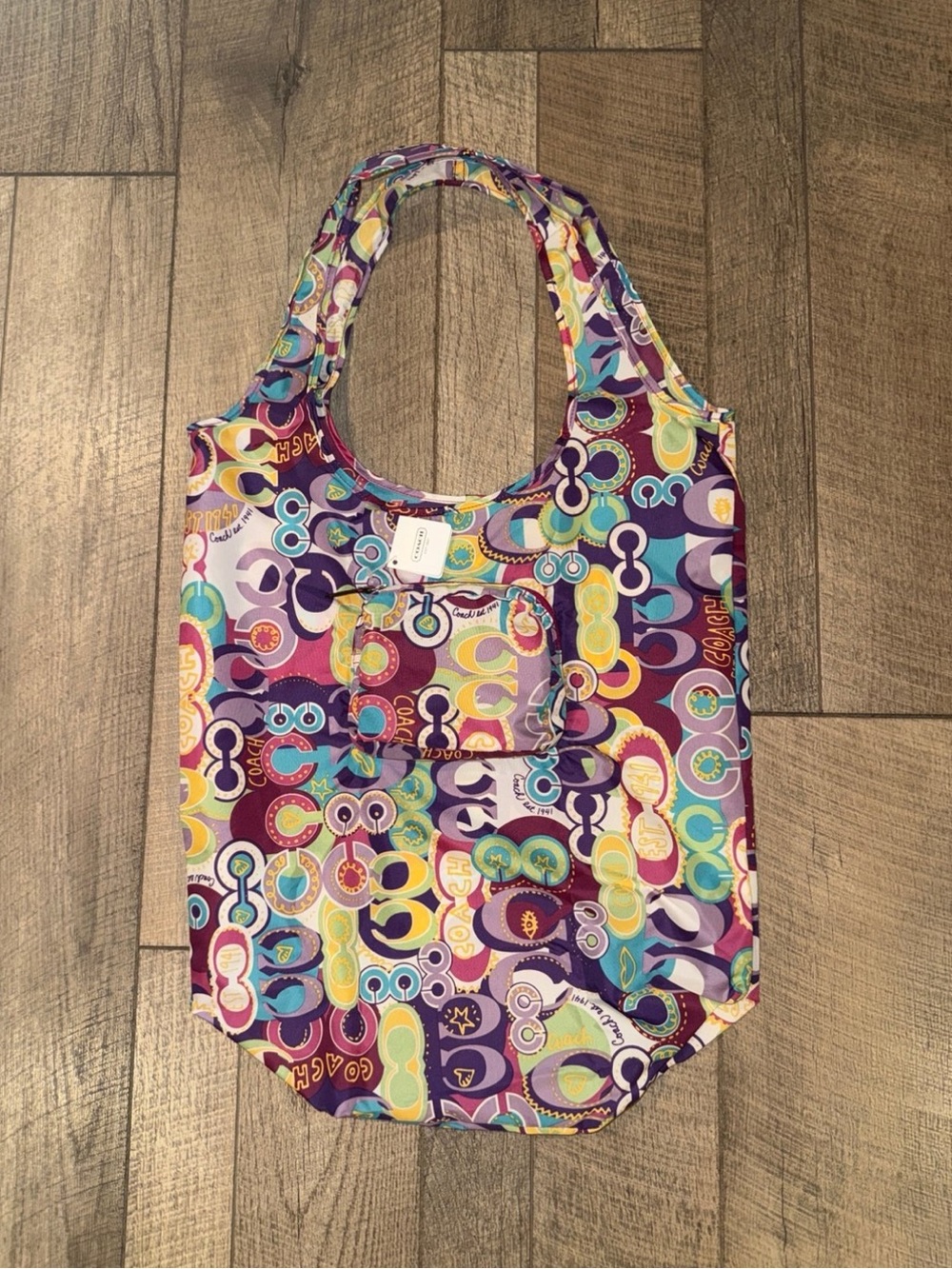 Coach Y2K Poppy Glam Signature Folding Tote *New*